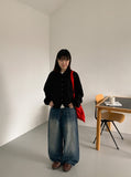 [BAONHAUS] Kaeki Cotton Collar Crop Cardigan