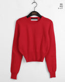 Limon Ramswool Round Cropped Long Sleeve Knit