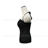 [Volume up!] Nien Ribbed Shirring Strap Sleeveless (+ With Cup)