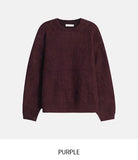 [10% wool] Huggable two-tone mixed mohair knit