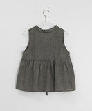Utant Layered Check Frill Sleeveless Blouse
