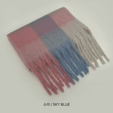 Winter Oversized Couple Check Long Muffler