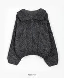 Wakan cable high neck knit zip-up cardigan