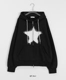 [unisex] Tentimo brushed two-way star over hood zip-up