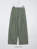 [unisex] Lela Pin Tuck Banding Wide Cotton Pants