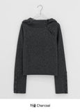 Sibyu Button Fleece Brushed Hoodie