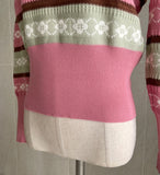 Wendys Color Matching Flower Embroidery Knit