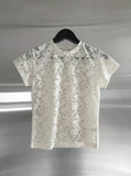 Floral Punching Lace Short Sleeve Tee