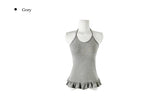 Bohol Dot Frill Halterneck Layered Sleeveless