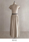 Shua Back Button Repeat Flare Knit One Piece (Belt set)