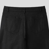 Canto Coated Black Denim Wide Pants