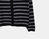 Jui Striped V-Neck Long-Sleeve Knit Cardigan