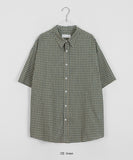 [unisex] Tonal Check Collar Over Shirt