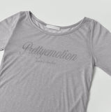 Print Lettering See-through Long Sleeve T-shirt