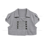 Nak Layered Napoleon Epaulet Jacket Set
