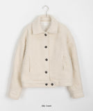 Gulls Hairy Wool Quilted Collar Jacket