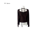 [Muffler set] Renu Cardigan Shirring Button Sleeveless Set