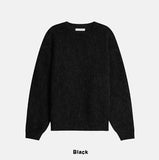 [wool 10%] huggable two-tone mixed mohair knit