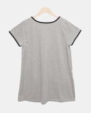 Juon Shirred Button Loose Fit Henley Neck Short Sleeve T-shirt