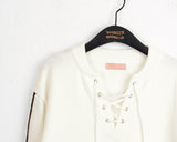 Gender Eyelet Strap Long Sleeve Knit