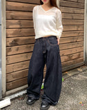 Pramer Basic V-neck Loose Fit Long Sleeve Knit