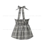 Sov Check Halter Blouse