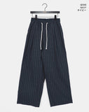 Pookie Linen Stripe Banding Wide Long Pants