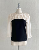 Niaki see-through color matching three quarter length blouse
