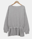 Peuon Layered Frill Button Knit