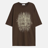Grunge Nothing Printing Short Sleeve T-shirt