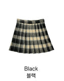 Check Pleated Mini Skirt