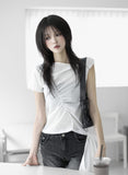 Cut off draped T-shirt