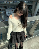 Kendi Angora Knit Sleeveless Cardigan