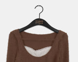 Burku Lace Strap Angora Long Sleeve T-Shirt