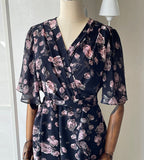 Ephelo Flower Chiffon Frill Wrap One Piece (Strap Set)