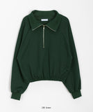 Tessin Half Zip-Up Cropped Sweatshirt