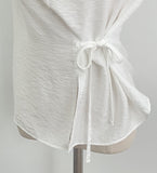 Cellon Drape Cap Sleeve Blouse