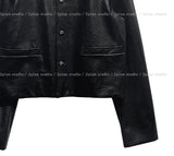 Lidore Metal Button Leather Jacket