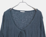 Rumi wrinkle see-through ribbon cardigan
