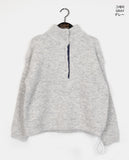 Cotic Bokashi Color Matching Half Snap Button Knit