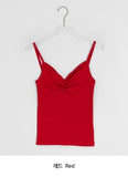 Vito Shirring Punching Layered Color Sleeveless