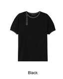 Rual Side Henley Neck Ringer Tee