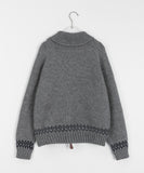 Tamani Two-Way Pocket Collar Knit Zip-Up Cardigan