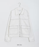 [unisex] Yume stitch incised cotton over jacket