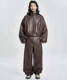 Vegan Leather Curved Pants