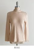 Ets Mink Brushed Openwork Frill Turtleneck Knit