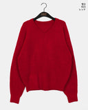 Kinshu cozy Abang fit V-neck nit