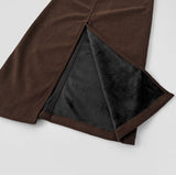 Back Slit Brushed Corduroy H-line Banding Long Skirt