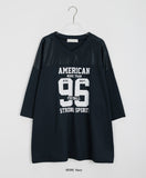 Pls sporty lettering over short sleeve tee