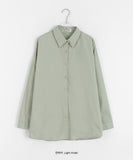 [BAONHAUS] Tenin Cotton Boxy Over Plain Shirt
